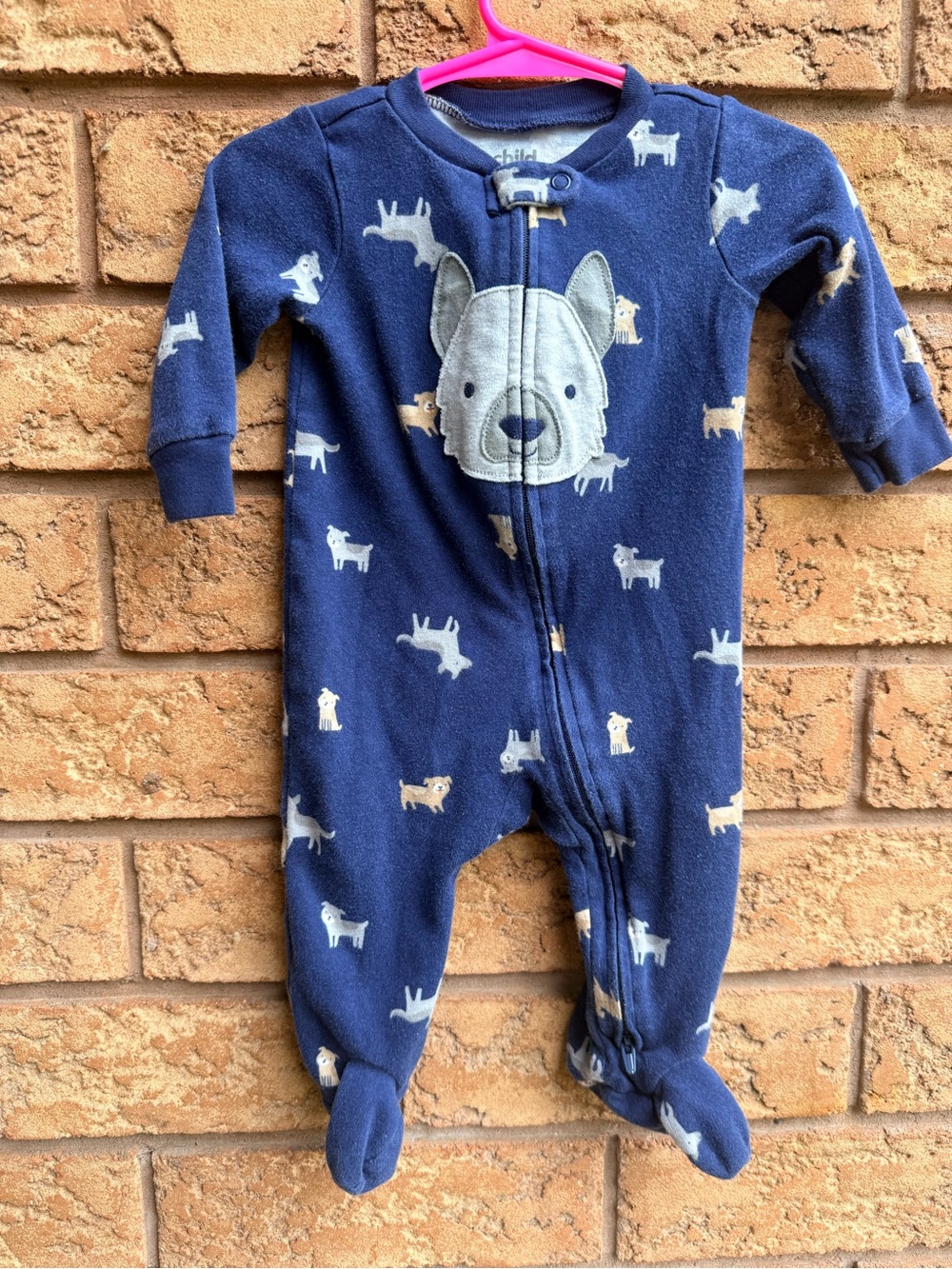 10/$25 • Child of Mine Carters Cotton Dog Print Footed Sleeper
